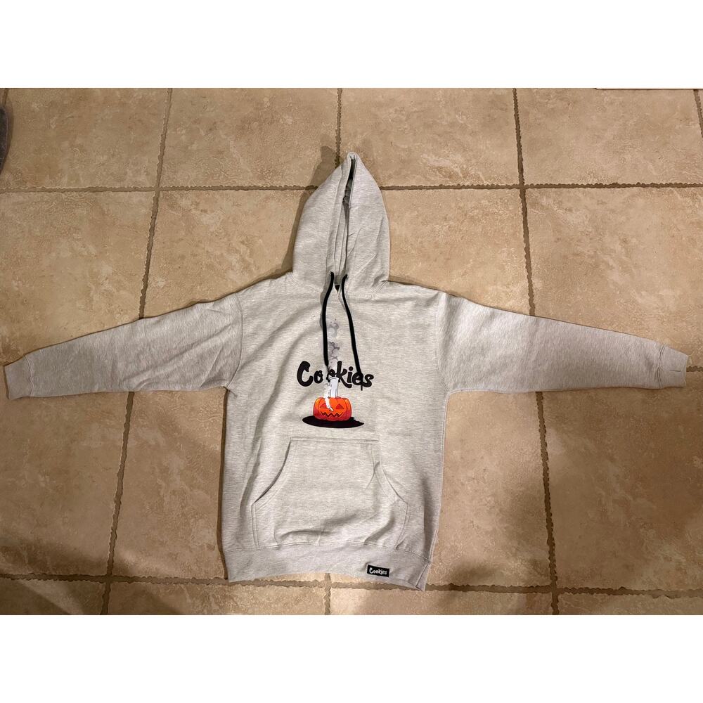 Cookies SF Berner Pumpkin Logo Light Grey Hoodie Size M Brand New Without Tags